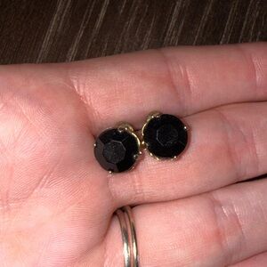 Elegant Black and Gold Stud Earrings